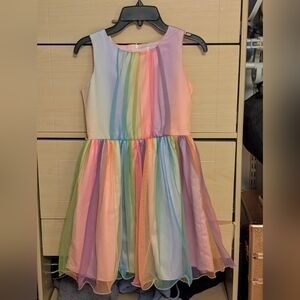 Rainbow Striped Sleeveless Dress